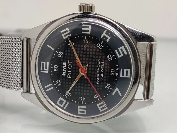 Hmt Pilot Mechanical Handwinding Movement stainless Steel Para Shock 17 Jewels Analog Dial Wrist Watch For Men National Watches