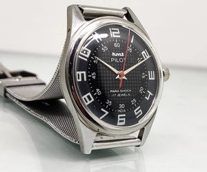 Hmt Pilot Mechanical Handwinding Movement stainless Steel Para Shock 17 Jewels Analog Dial Wrist Watch For Men National Watches