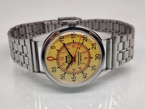 Hmt Pilot Mechanical Handwinding Movement stainless Steel Para Shock 17 Jewels Analog Dial Wrist Watch For Men National Watches