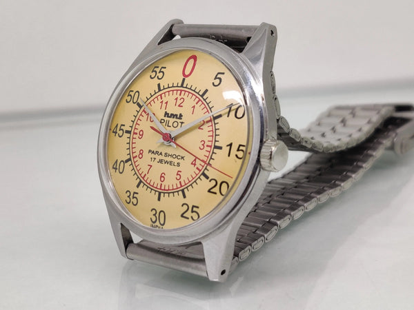 Hmt Pilot Mechanical Handwinding Movement stainless Steel Para Shock 17 Jewels Analog Dial Wrist Watch For Men National Watches