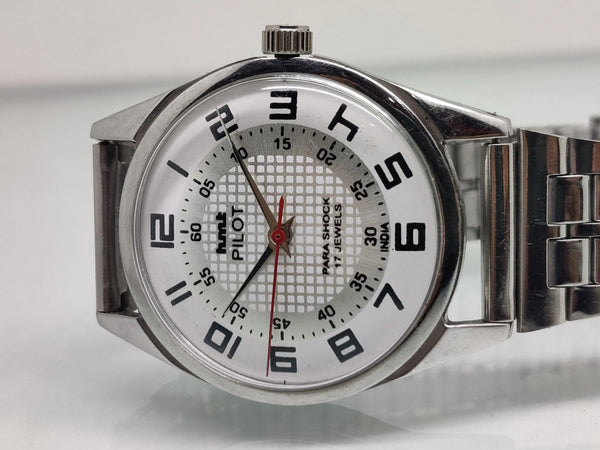Hmt Pilot Mechanical Handwinding Movement stainless Steel Para Shock 17 Jewels Analog Dial Wrist Watch For Men National Watches