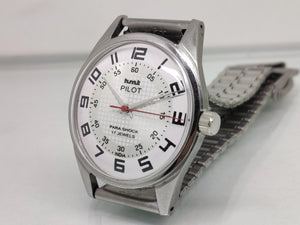 Hmt Pilot Mechanical Handwinding Movement stainless Steel Para Shock 17 Jewels Analog Dial Wrist Watch For Men National Watches