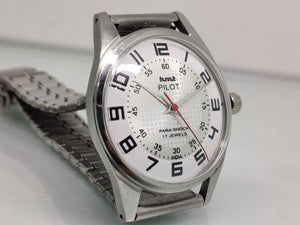 Hmt Pilot Mechanical Handwinding Movement stainless Steel Para Shock 17 Jewels Analog Dial Wrist Watch For Men National Watches
