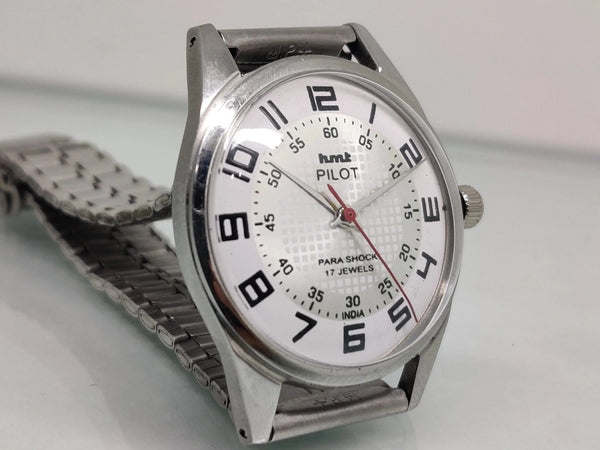 Hmt Pilot Mechanical Handwinding Movement stainless Steel Para Shock 17 Jewels Analog Dial Wrist Watch For Men National Watches