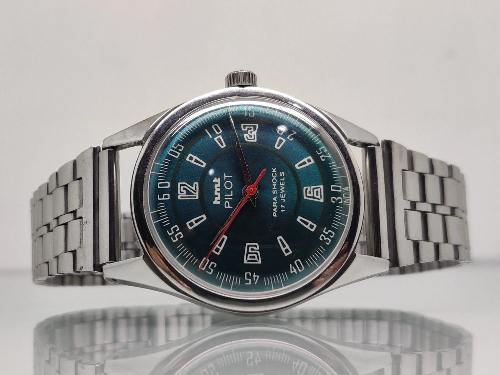Hmt Pilot Mechanical Handwinding Movement stainless Steel Para Shock 17 Jewels Analog Dial Wrist Watch For Men National Watches