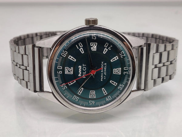 Hmt Pilot Mechanical Handwinding Movement stainless Steel Para Shock 17 Jewels Analog Dial Wrist Watch For Men National Watches