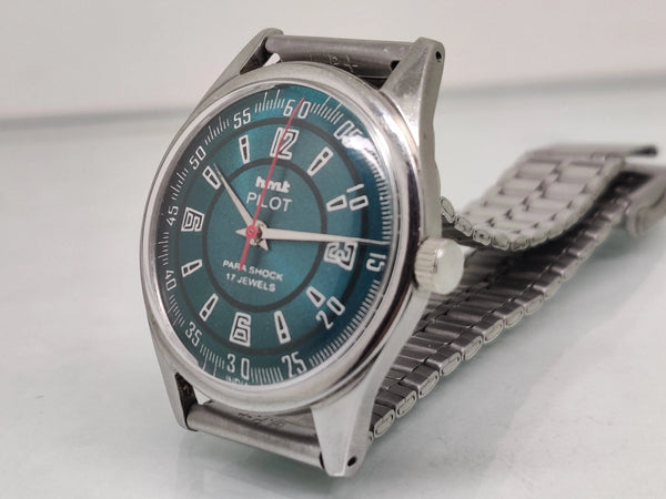 Hmt Pilot Mechanical Handwinding Movement stainless Steel Para Shock 17 Jewels Analog Dial Wrist Watch For Men National Watches