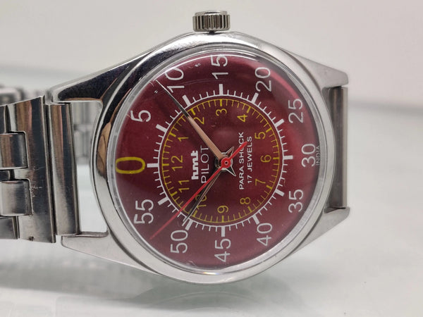 Hmt Pilot Mechanical Handwinding Movement stainless Steel Para Shock 17 Jewels Analog Dial Wrist Watch For Men National Watches