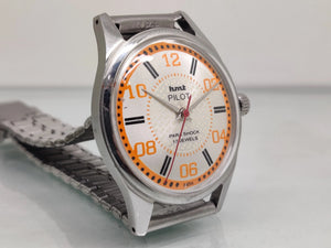 Hmt Pilot Mechanical Handwinding Movement stainless Steel Para Shock 17 Jewels Analog Dial Wrist Watch For Men National Watches