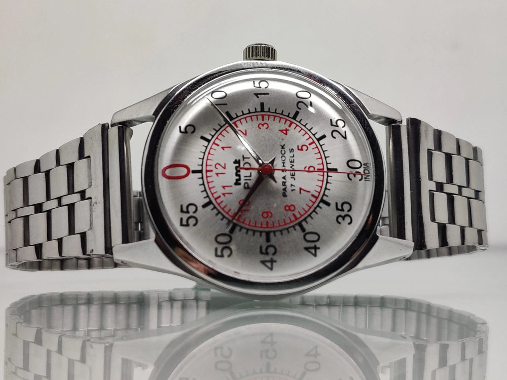 Hmt Pilot Mechanical Handwinding Movement stainless Steel Para Shock 17 Jewels Analog Dial Wrist Watch For Men National Watches