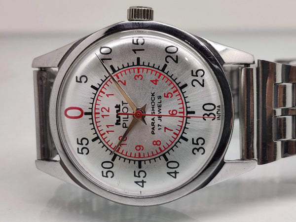 Hmt Pilot Mechanical Handwinding Movement stainless Steel Para Shock 17 Jewels Analog Dial Wrist Watch For Men National Watches