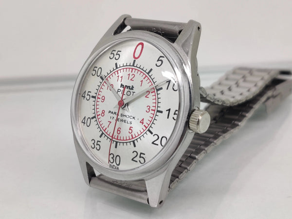 Hmt Pilot Mechanical Handwinding Movement stainless Steel Para Shock 17 Jewels Analog Dial Wrist Watch For Men National Watches