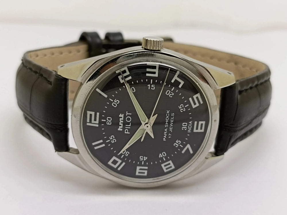 Hmt Pilot Mechanical Handwinding Movement stainless Steel Para Shock 17 Jewels Analog Dial Wrist Watch For Men National Watches