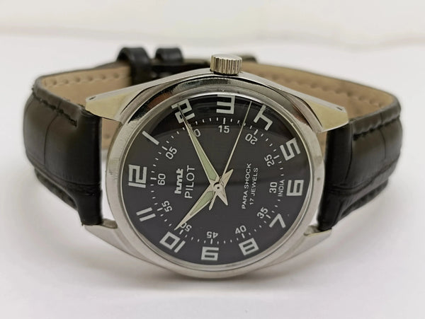 Hmt Pilot Mechanical Handwinding Movement stainless Steel Para Shock 17 Jewels Analog Dial Wrist Watch For Men National Watches