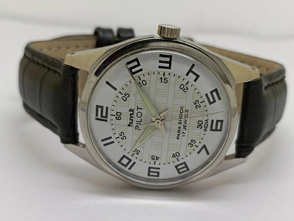 Hmt Pilot Mechanical Handwinding Movement stainless Steel Para Shock 17 Jewels Analog Dial Wrist Watch For Men National Watches