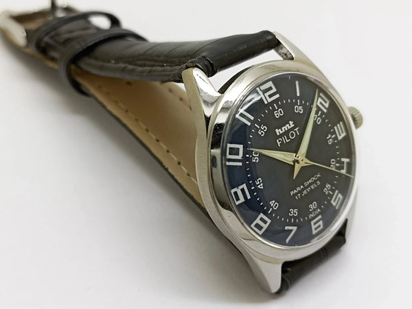 Hmt Pilot Mechanical Handwinding Movement stainless Steel Para Shock 17 Jewels Analog Dial Wrist Watch For Men National Watches