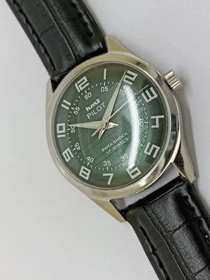 Hmt Pilot Mechanical Handwinding Movement stainless Steel Para Shock 17 Jewels Analog Dial Wrist Watch For Men National Watches