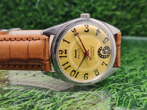 Hmt Pilot Mechanical Handwinding Movement leather Jewels Analog Dial Wrist Watch For Me National Watches