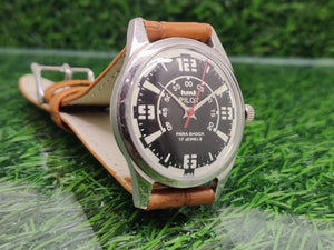 Hmt Pilot Mechanical Handwinding Movement leather Jewels Analog Dial Wrist Watch For Me National Watches