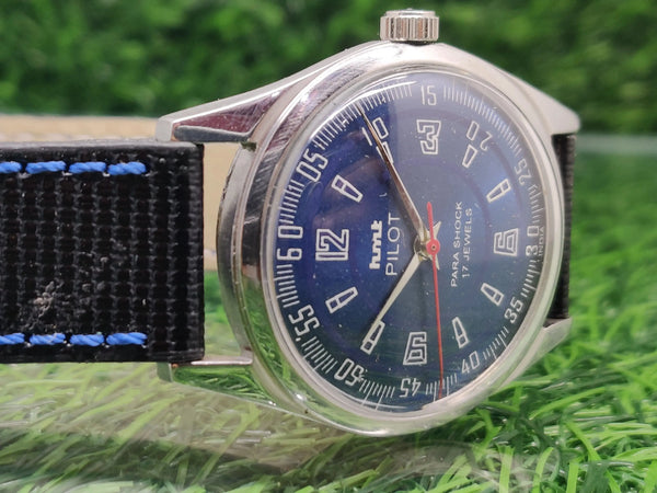 Hmt Pilot Mechanical Handwinding Movement leather Jewels Analog Dial Wrist Watch For Me National Watches