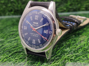Hmt Pilot Mechanical Handwinding Movement leather Jewels Analog Dial Wrist Watch For Me National Watches