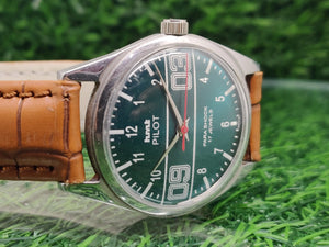 Hmt Pilot Mechanical Handwinding Movement leather Jewels Analog Dial Wrist Watch For Me National Watches