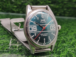 Hmt Pilot Mechanical Handwinding Movement stainless Steel Para Shock 17 Jewels Analog Dial Wrist Watch For Men National Watches