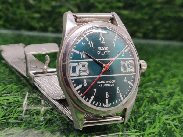 Hmt Pilot Mechanical Handwinding Movement stainless Steel Para Shock 17 Jewels Analog Dial Wrist Watch For Men National Watches