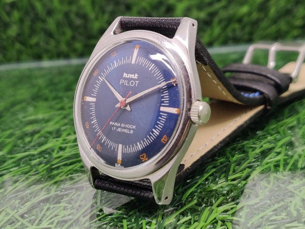 Hmt Pilot Mechanical Handwinding Movement leather Jewels Analog Dial Wrist Watch For Me National Watches