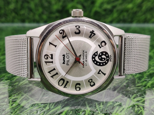 Hmt Pilot Mechanical Handwinding Movement stainless Steel Para Shock 17 Jewels Analog Dial Wrist Watch For Men National Watches