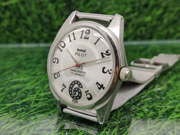 Hmt Pilot Mechanical Handwinding Movement stainless Steel Para Shock 17 Jewels Analog Dial Wrist Watch For Men National Watches