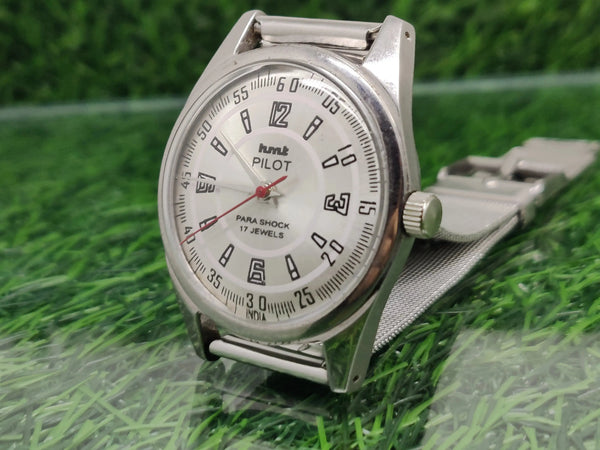 Hmt Pilot Mechanical Handwinding Movement stainless Steel Para Shock 17 Jewels Analog Dial Wrist Watch For Men National Watches