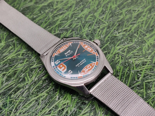 Hmt Pilot Mechanical Handwinding Movement stainless Steel Para Shock 17 Jewels Analog Dial Wrist Watch For Men National Watches