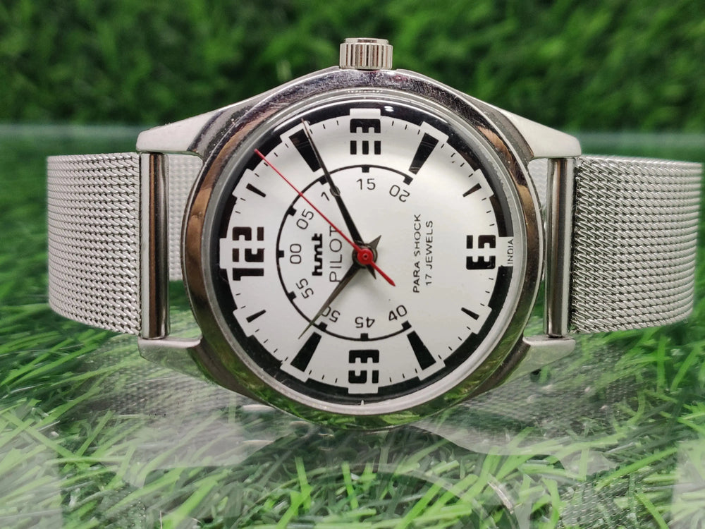 Hmt Pilot Mechanical Handwinding Movement stainless Steel Para Shock 17 Jewels Analog Dial Wrist Watch For Men National Watches