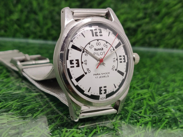 Hmt Pilot Mechanical Handwinding Movement stainless Steel Para Shock 17 Jewels Analog Dial Wrist Watch For Men National Watches