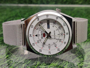 VINTAGE REFURBISHED SEIKO 5 AUTOMATIC JAPAN MENS DAY DATE WATCH - National Watches