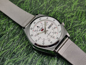 VINTAGE REFURBISHED SEIKO 5 AUTOMATIC JAPAN MENS DAY DATE WATCH - National Watches