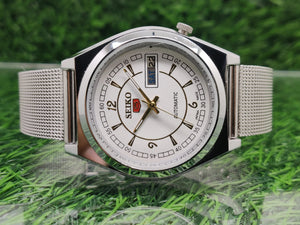 Seiko 5 white Dial Automatic Vintage Watch National Watches