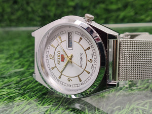 Seiko 5 white Dial Automatic Vintage Watch National Watches