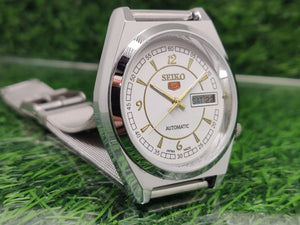 VINTAGE REFURBISHED SEIKO 5 AUTOMATIC JAPAN MENS DAY DATE WATCH - National Watches