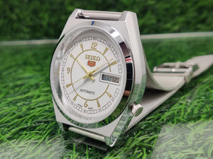 Seiko 5 white Dial Automatic Vintage Watch National Watches