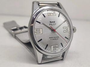 Hmt Pilot Mechanical Handwinding Movement stainless Steel Para Shock 17 Jewels Analog Dial Wrist Watch For Men National Watches