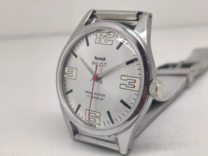 Hmt Pilot Mechanical Handwinding Movement stainless Steel Para Shock 17 Jewels Analog Dial Wrist Watch For Men National Watches