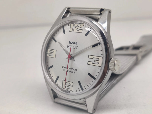 Hmt Pilot Mechanical Handwinding Movement stainless Steel Para Shock 17 Jewels Analog Dial Wrist Watch For Men National Watches