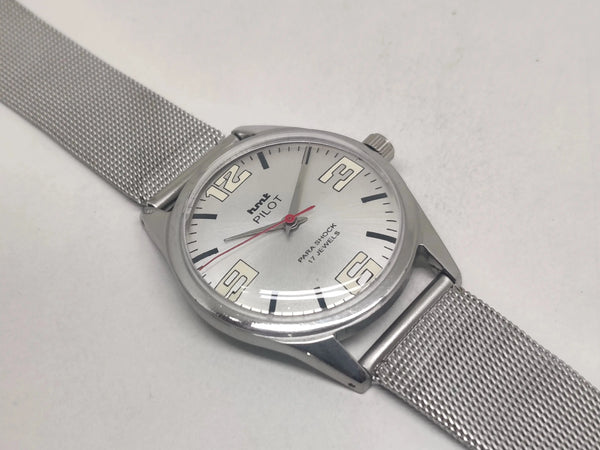 Hmt Pilot Mechanical Handwinding Movement stainless Steel Para Shock 17 Jewels Analog Dial Wrist Watch For Men National Watches