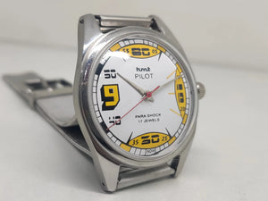Hmt Pilot Mechanical Handwinding Movement stainless Steel Para Shock 17 Jewels Analog Dial Wrist Watch For Men National Watches