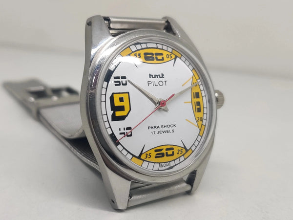Hmt Pilot Mechanical Handwinding Movement stainless Steel Para Shock 17 Jewels Analog Dial Wrist Watch For Men National Watches