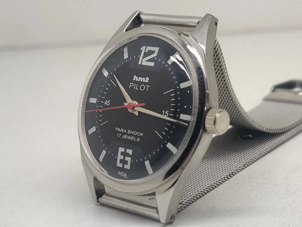 Hmt Pilot Mechanical Handwinding Movement stainless Steel Para Shock 17 Jewels Analog Dial Wrist Watch For Men National Watches