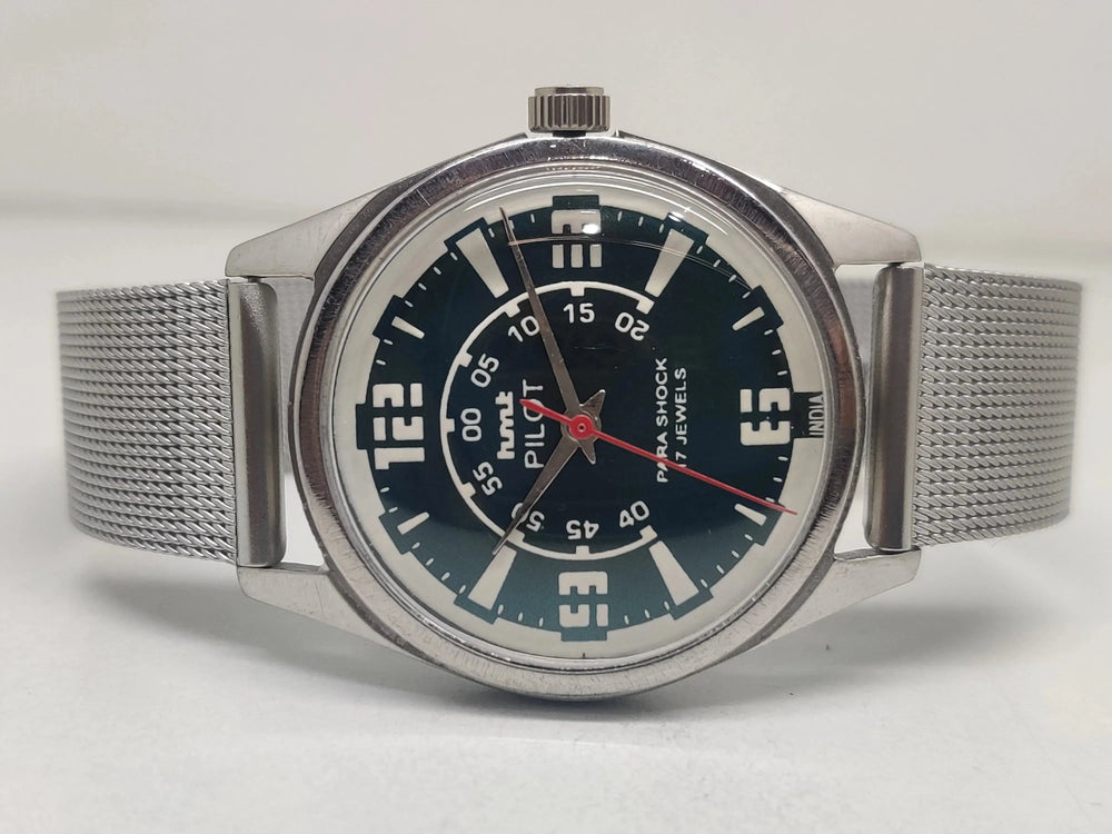 Hmt Pilot Mechanical Handwinding Movement stainless Steel Para Shock 17 Jewels Analog Dial Wrist Watch For Men National Watches