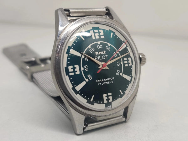 Hmt Pilot Mechanical Handwinding Movement stainless Steel Para Shock 17 Jewels Analog Dial Wrist Watch For Men National Watches
